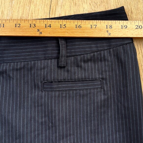 CABI WORK IT PINSTRIPE TROUSERS WOMEN’S sz 16 Wide Leg High Rise Black NWOT - Picture 9 of 12